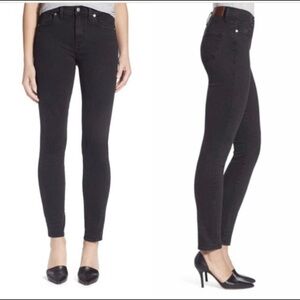 Madewell Women’s 9" High-Rise Skinny Jeans size 26 Dark Gray Faded Black #A5699